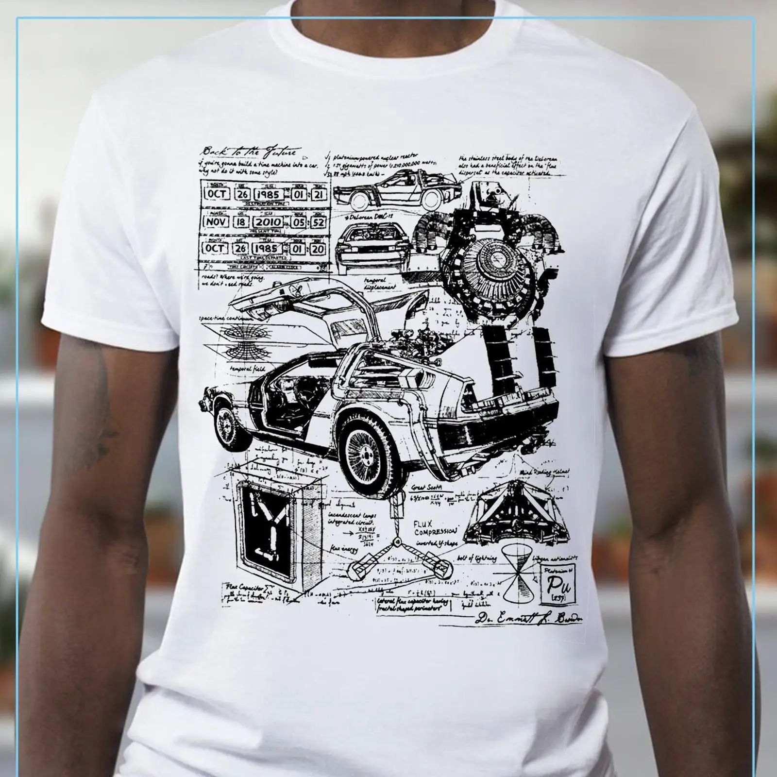 Vintage Fashion Sketches - เสื้อยืดลายสเก็ตช์ Back to the Future สำหรับผู้ชายหรือผู้หญิง
