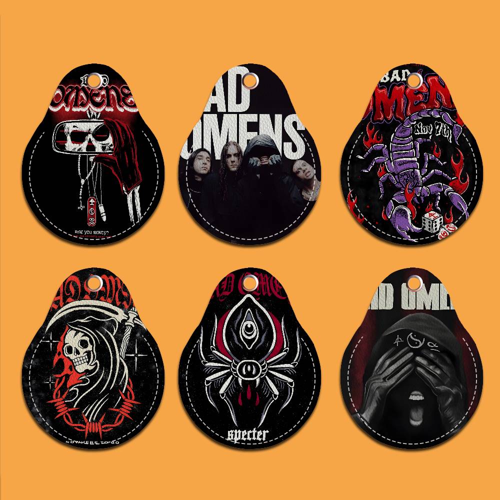 Vintage Fashion Community - พวงกุญแจหนังวินเทจลายวงดนตรี B-Bad Rock Band O-Omens 1