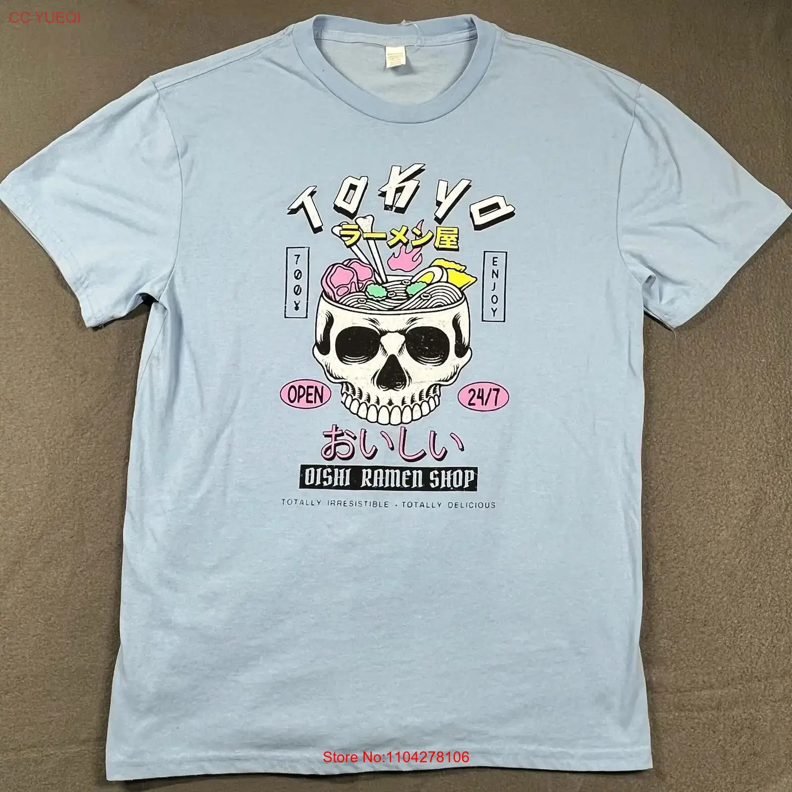 Vintage Fashion Tokyo - เสื้อยืด Tokyo Oishi Ramen Shop ลายหัวกะโหลก