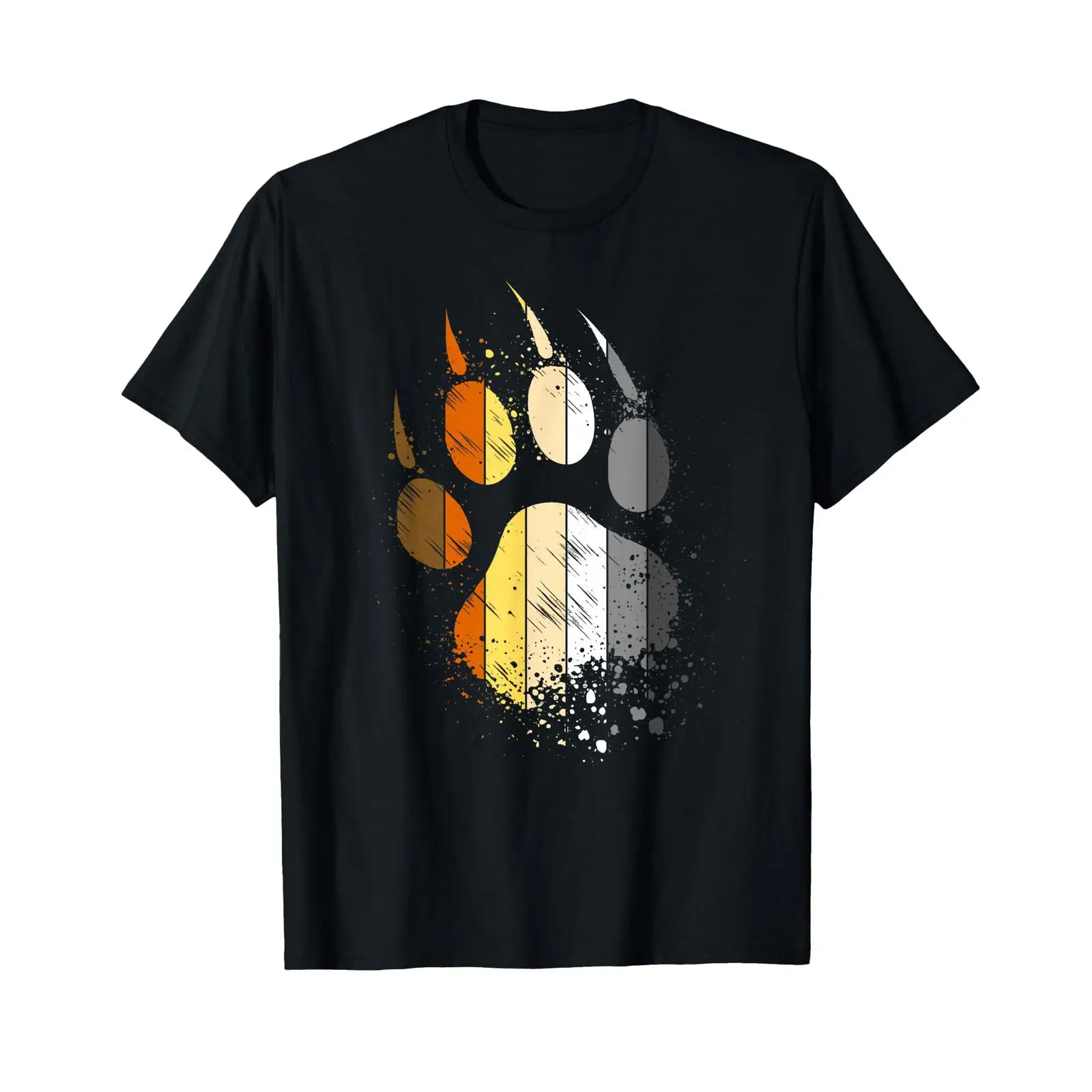 Vintage Fashion Community - เสื้อยืดลายธงหมู่ชนกลุ่มน้อยแบร์เพา สำหรับผู้ชาย สีดำ วินเทจ ล้างสีแล้ว ลายกราฟิก
