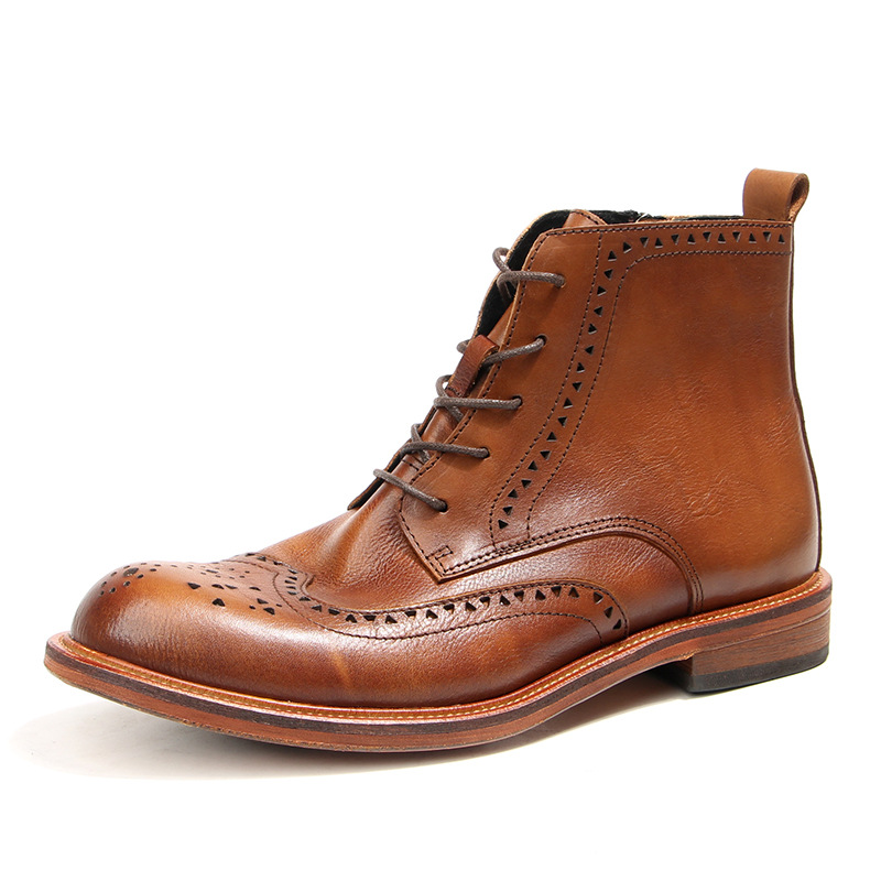 Vintage Fashion Mens - Vintage Mensข้อเท้ารองเท้าเชลซีหรูหราของแท้หนัง 2025 ฤดูใบไม้ผลิกลางแจ้งสไตล์อังกฤษแฟชั่นBroguesธุรกิจรองเท้าชาย
