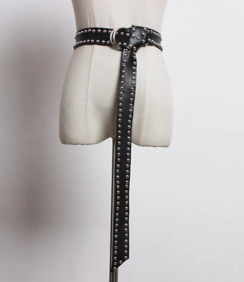 Vintage Fashion Runway - ผู้หญิงรันเวย์แฟชั่น PU หนัง Rivet แนวโน้ม Vintage