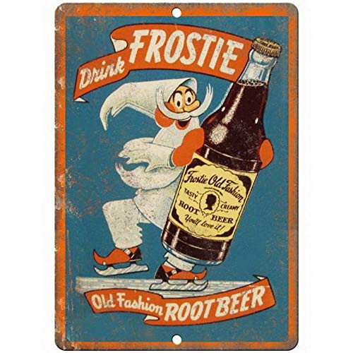 Vintage Fashion Ads - ป้ายโลหะลาย Frostie Old Fashion Root Beer