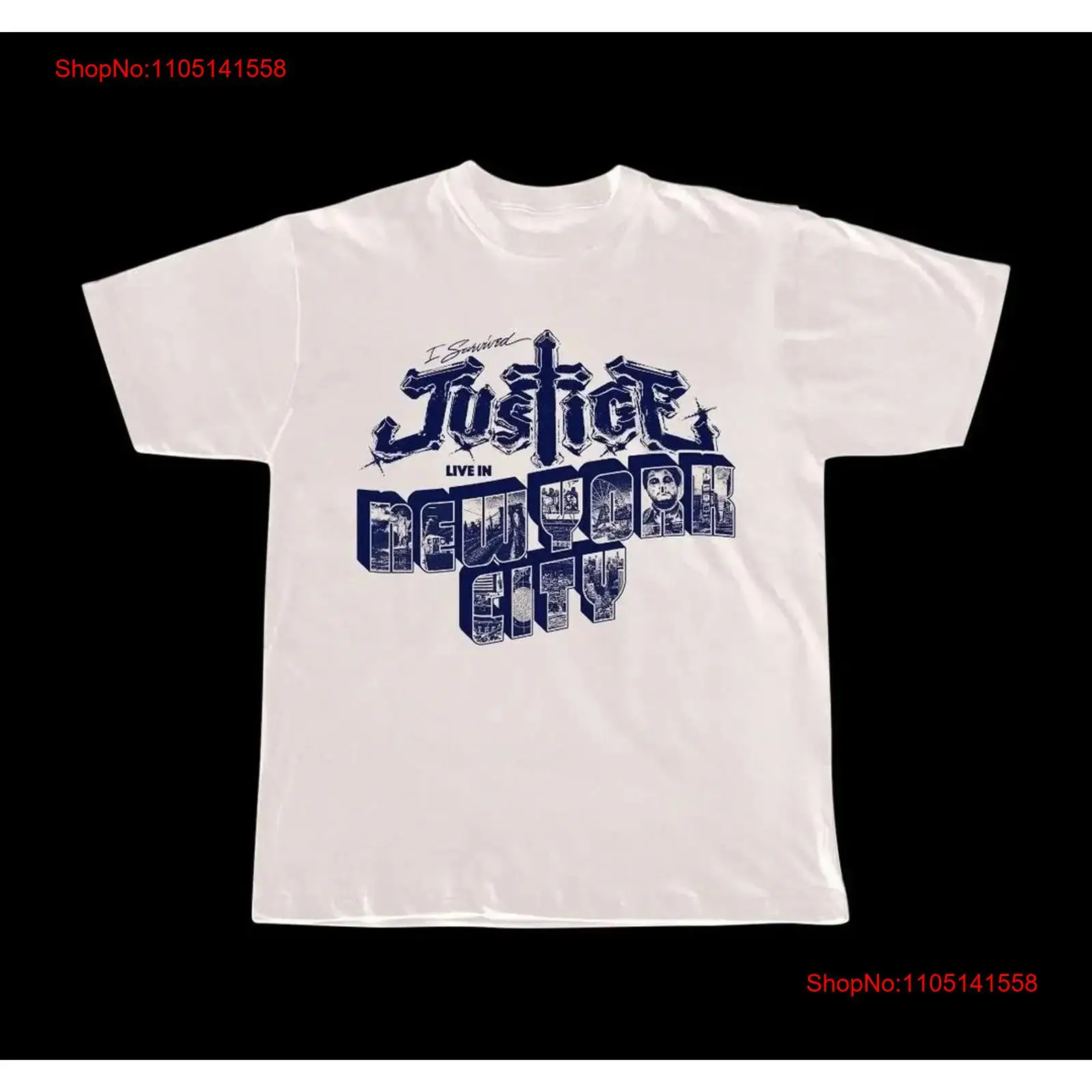 Vintage Fashion New York - เสื้อยืดวงดนตรีจัสติซ บันด์ ไลฟ์ อิน นิวยอร์ก ซิตี้