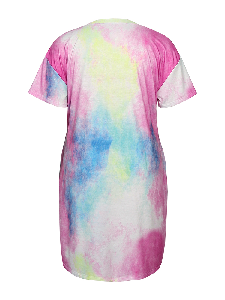 ขนาดบวกของผู้หญิงชุดลําลองหรูห - Tie Dye Shirt Vintage บทวิจารณ์และราคา