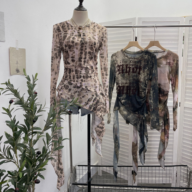 เสื้อยืดตาข่าย ISAROSE Y2K สำห - Tie Dye Shirt Vintage บทวิจารณ์และราคา