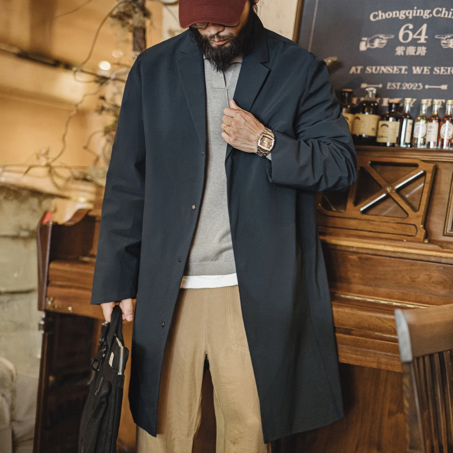 เสื้อโค้ทเทรนช์โค้ทผู้ชายสไตล์ - Vintage Windbreaker Nylon บทวิจารณ์และราคา
