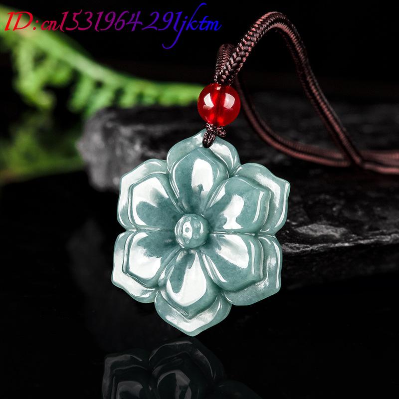 จี้หยกพม่ารูปดอกไม้ สร้อยคอ หิ - Vintage Fashion บทวิจารณ์และราคา