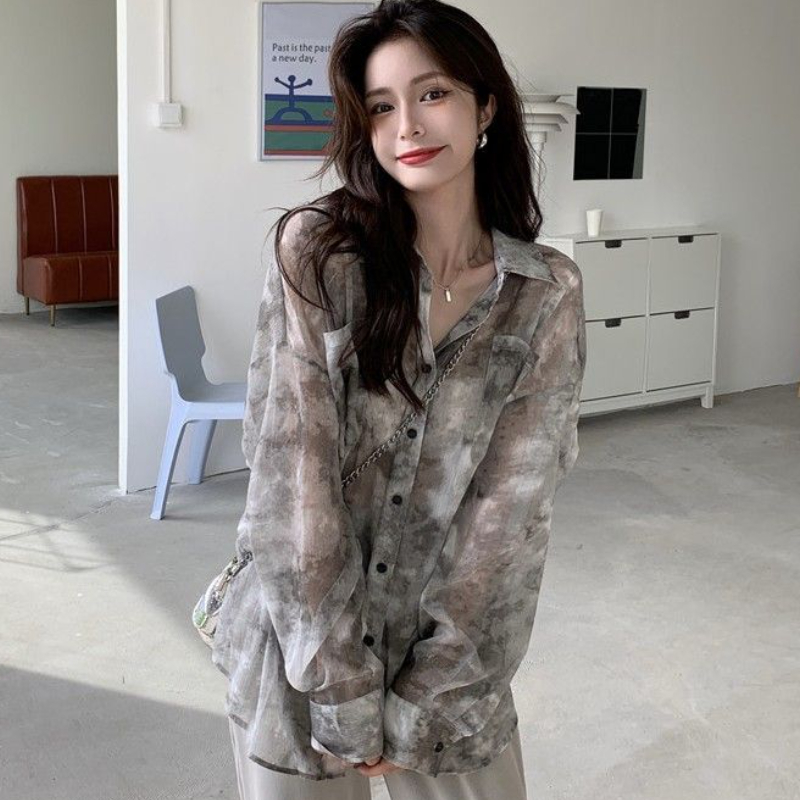 Tie Dyeเสื้อผู้หญิงหลวมครีมกัน - Tie Dye Shirt Vintage บทวิจารณ์และราคา