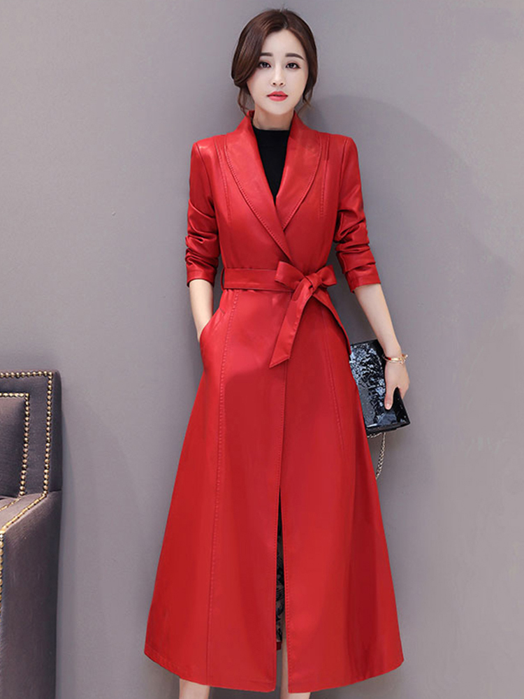เสื้อโค้ทหนังแกะหรูหรา2024ใหม่ - Vintage Trench Coat บทวิจารณ์และราคา