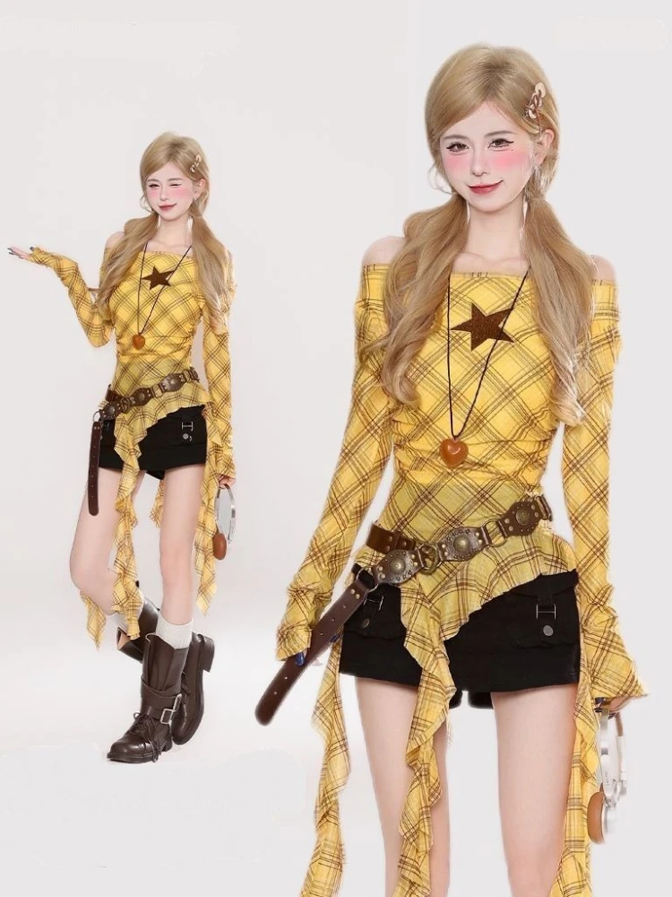 เสื้อยืดวินเทจลายสก๊อต Y2K สำห - Vintage Fashion บทวิจารณ์และราคา