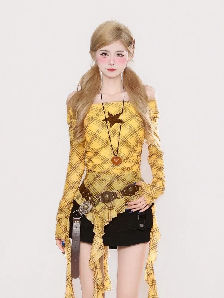 เสื้อยืดวินเทจลายสก๊อต Y2K สำห - Vintage Fashion บทวิจารณ์และราคา