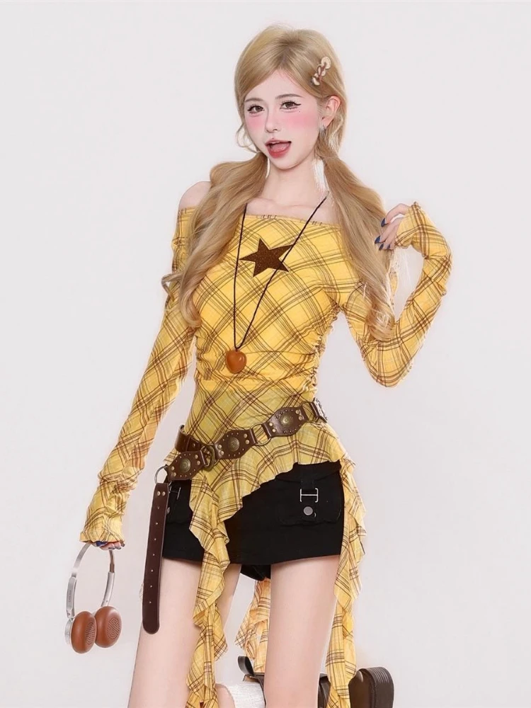 เสื้อยืดวินเทจลายสก๊อต Y2K สำห - Vintage Fashion บทวิจารณ์และราคา