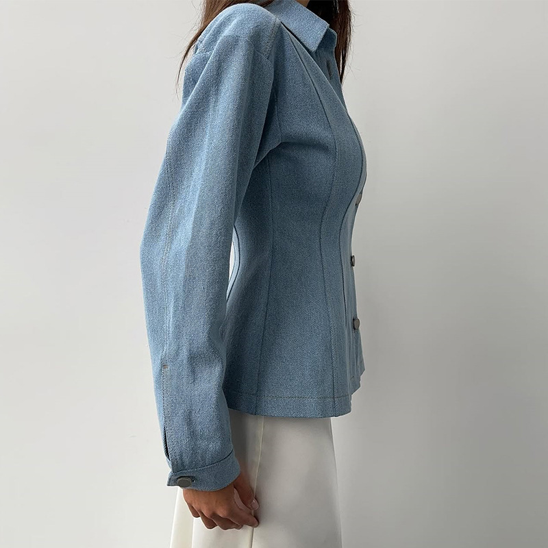 เสื้อเชิ้ตเดนิมทรงเข้ารูป KT V - Vintage Fashion บทวิจารณ์และราคา