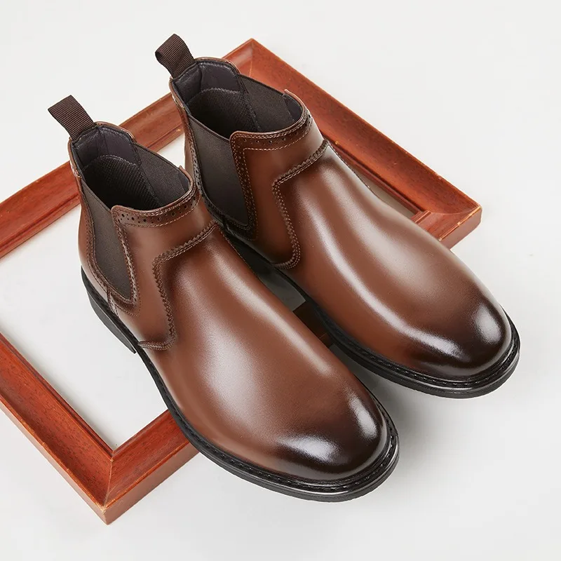 รองเท้าบูทหนังผู้ชายสไตล์วินเท - Vintage Fashion Mens บทวิจารณ์และราคา