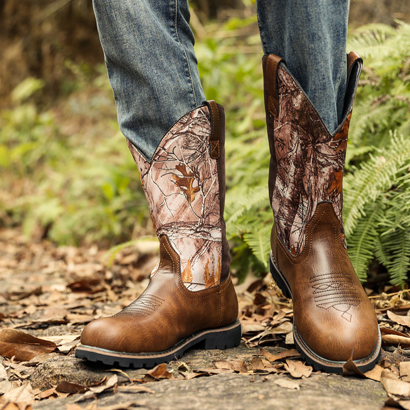 รองเท้าบูทผู้ชาย งานปักมือสุดค - Vintage Fashion Mens บทวิจารณ์และราคา