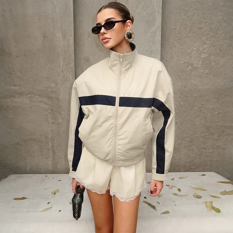 เสื้อแจ็คเก็ตกันลมผู้หญิง คอตั - Vintage Windbreaker Nylon บทวิจารณ์และราคา