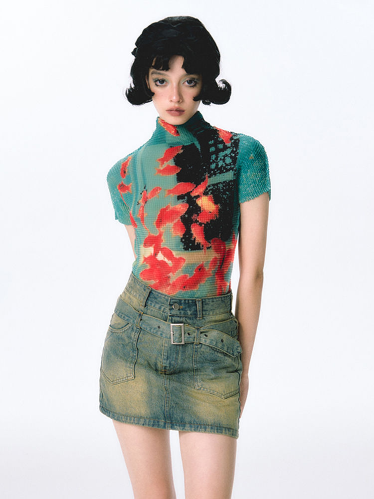 Onalippaจีบปลาทองยืดหยุ่นเสื้อ - Tie Dye Shirt Vintage บทวิจารณ์และราคา