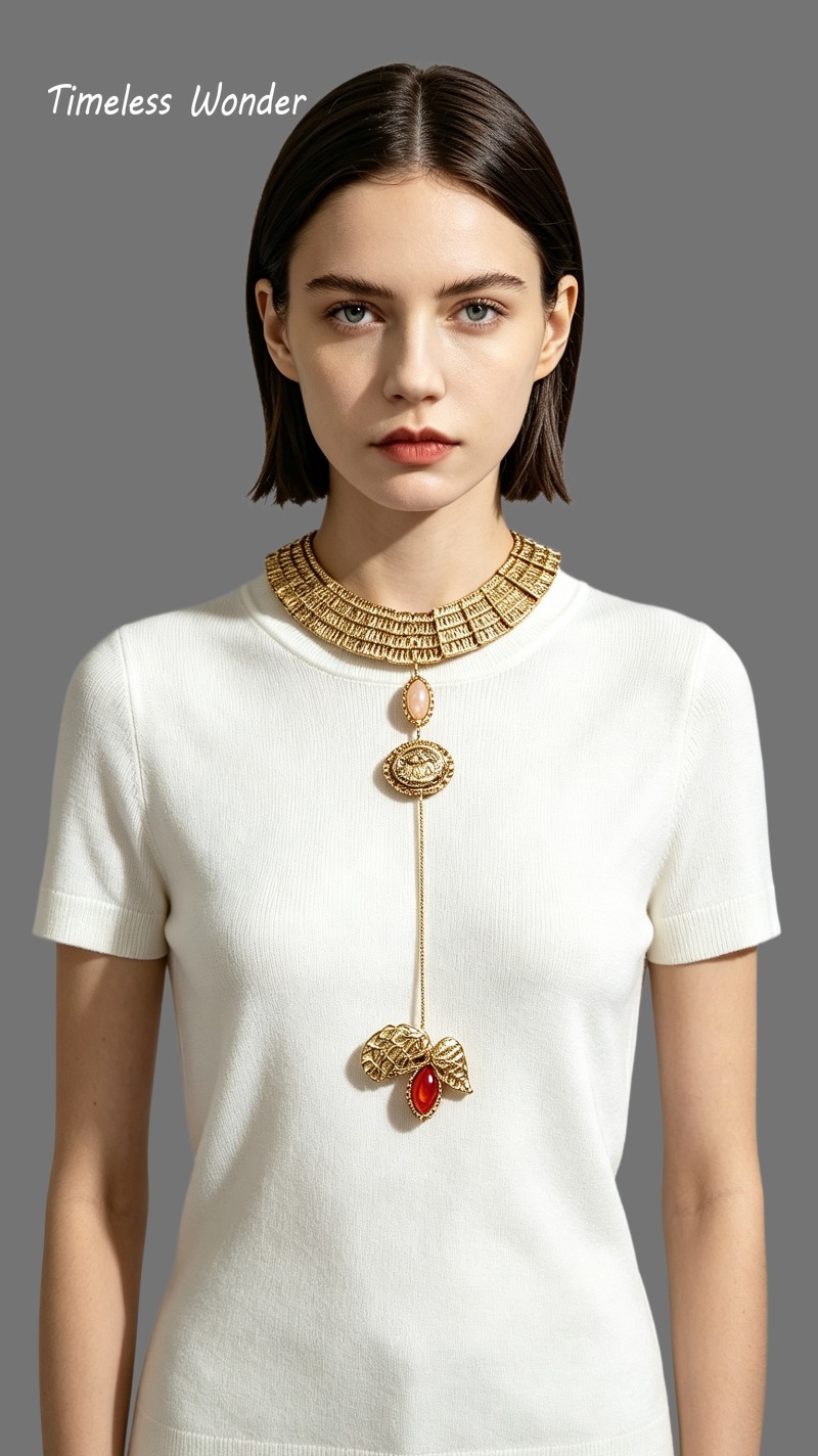 สร้อยคอพู่ประดับคริสตัลทรงเรขา - Vintage Fashion Runway บทวิจารณ์และราคา