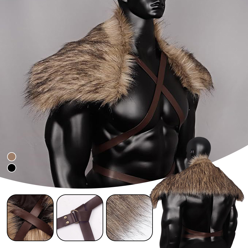 Man ยุคกลาง Faux Fur Cape ไหล่ - Vintage Trench Coat บทวิจารณ์และราคา