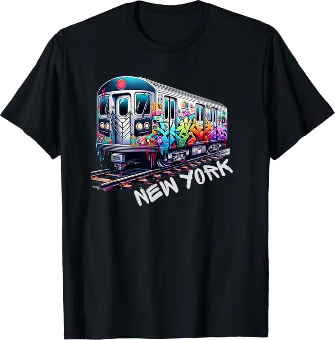 เสื้อยืดลายกราฟฟิตี้รถไฟนิวยอร - Vintage Fashion New York บทวิจารณ์และราคา