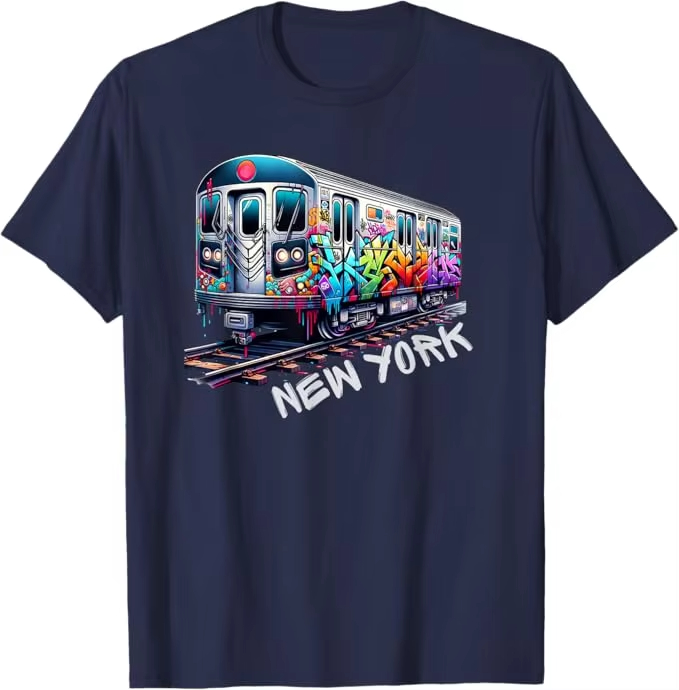เสื้อยืดลายกราฟฟิตี้รถไฟนิวยอร - Vintage Fashion New York บทวิจารณ์และราคา
