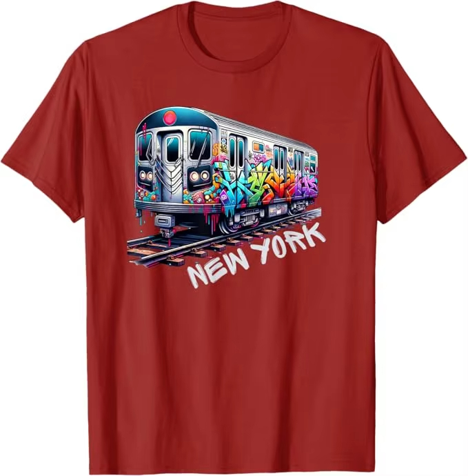 เสื้อยืดลายกราฟฟิตี้รถไฟนิวยอร - Vintage Fashion New York บทวิจารณ์และราคา