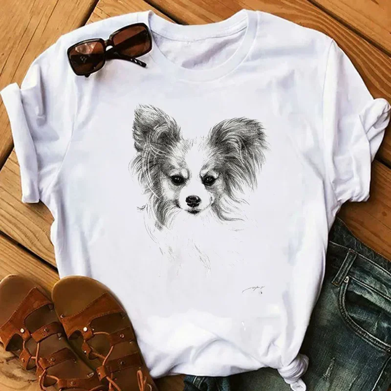 Papillon Dog เสื้อยืดแขนสั้นพิ - Tie Dye Shirt Vintage บทวิจารณ์และราคา