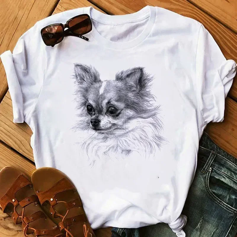 Papillon Dog เสื้อยืดแขนสั้นพิ - Tie Dye Shirt Vintage บทวิจารณ์และราคา