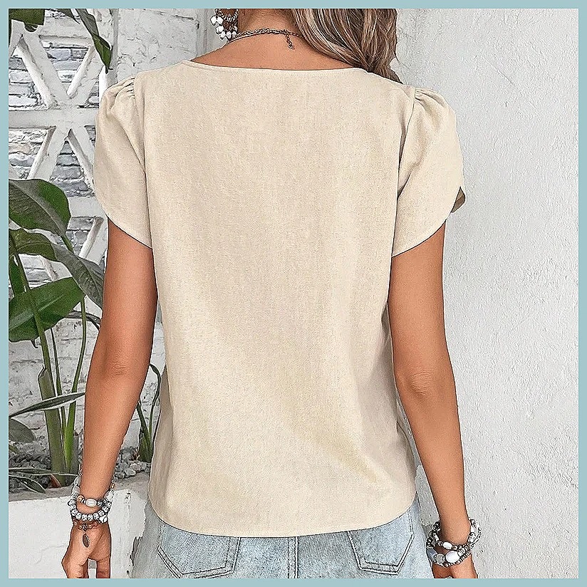 เสื้อเบลาส์สีพื้นสไตล์วินเทจสำ - Vintage Fashion บทวิจารณ์และราคา