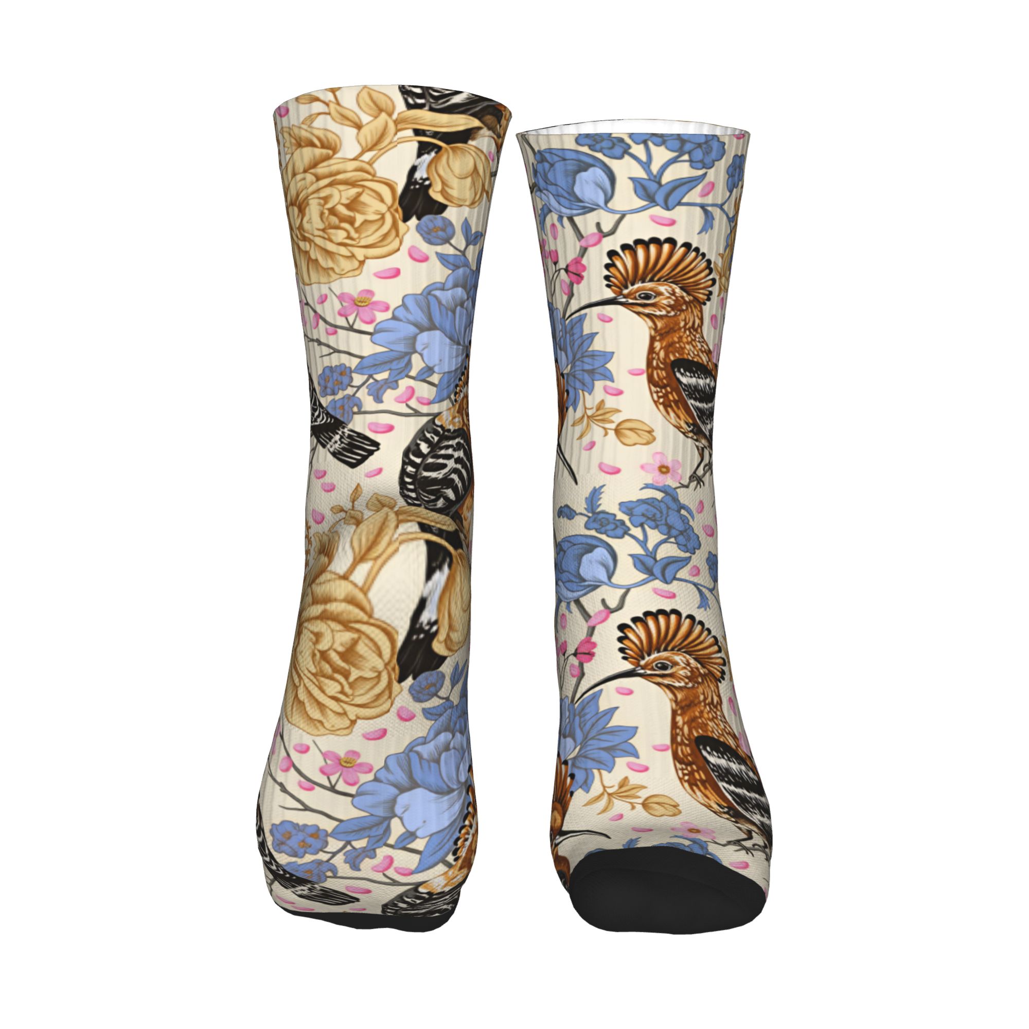 Hoopoe Bird Blue Peony ถุงเท้า - Vintage Fashion Mens บทวิจารณ์และราคา