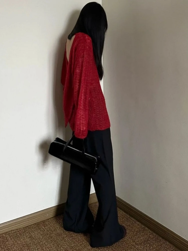 Y2K เสื้อยืดผู้หญิงถักแบบซีทรู - Vintage Fashion บทวิจารณ์และราคา
